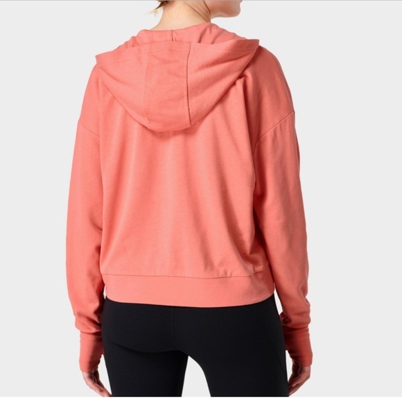 Sweaty Betty After Class Relaxed Pullover Hoodie In Warm Pink/orange Size 8-10 - Picture 2 of 9